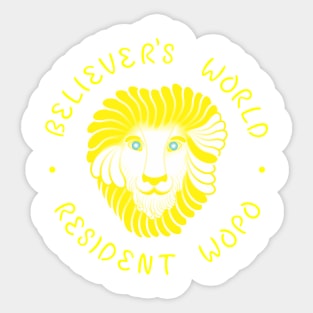 No Texture With Text Pure Bright Colors Version - Believer's World Resident Wopo Sticker